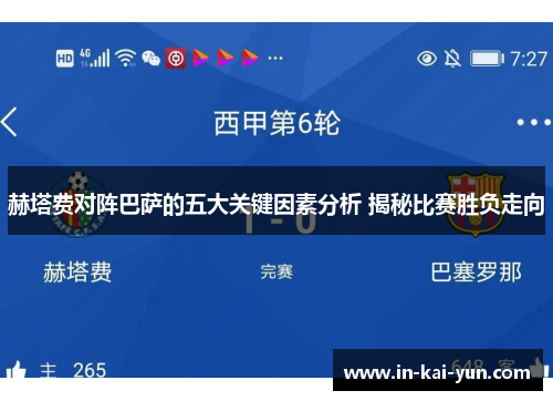 赫塔费对阵巴萨的五大关键因素分析 揭秘比赛胜负走向 赫塔费对阵巴萨的五大关键因素分析 揭秘比赛胜负走向