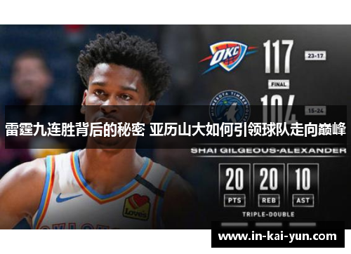 雷霆九连胜背后的秘密 亚历山大如何引领球队走向巅峰